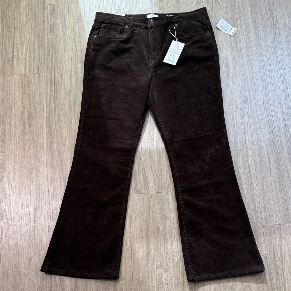NWT Dark Brown Corduroy Flare Pants, Size 12/31